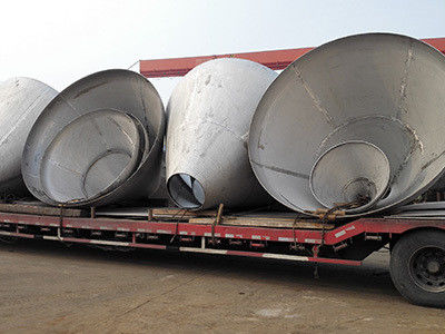 Polishing 304 Stainless Conical Head Cone Dish end Tank Heads with Welding Connection