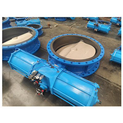 Efficiently-Controlled Butterfly Valves WCB Ductile Cast Iron Pneumatic Flanged Valve