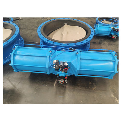Efficiently-Controlled Butterfly Valves WCB Ductile Cast Iron Pneumatic Flanged Valve