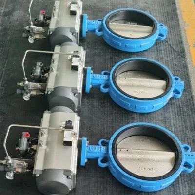 Low Temperature Manual PN16 PN25 DN40-DN400 300LB Metal Hard Seal Pneumatic Wafer Butterfly Valve