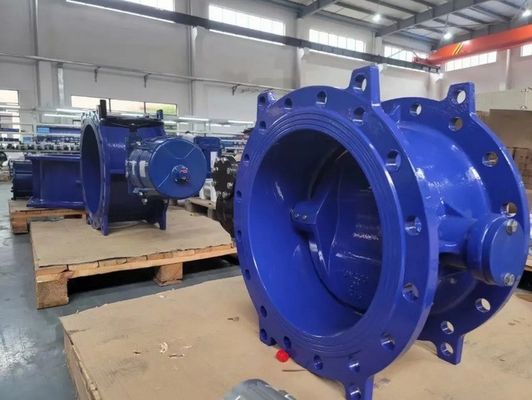 Customized Service Double Eccentric Flanged Butterfly Valve with Ductile Iron Body Material
