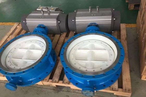 DN150 DN1800 Butterfly Valve PN16 Double Flange Double Eccentric Soft Sealed BS5163
