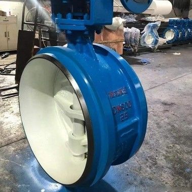 Flowseal Double Flange Triple Eccentric Butterfly Valve Gear Operated Customized Options