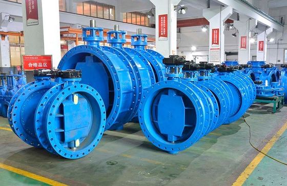Flowseal Double Flange Triple Eccentric Butterfly Valve Gear Operated Customized Options