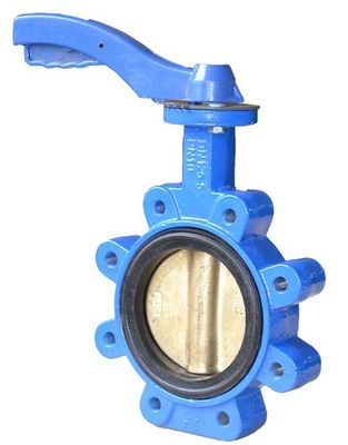 PN16 Cast Iron Handle Lug Wafer Butterfly Valve for Gas Media and Diaphragm Structure