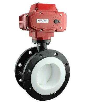 Gas Media Butterfly Valves Rubber Seat Double-Flanged 24V/DC Electric Rotary Actuator
