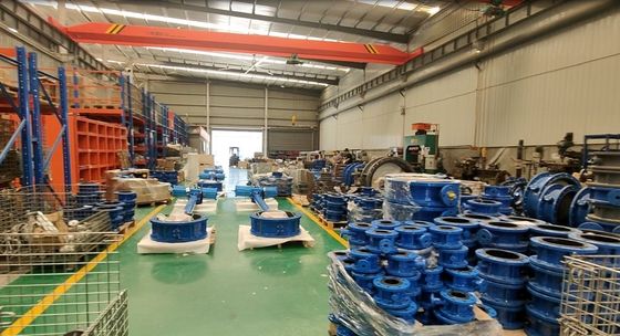 Gas Media Butterfly Valves Rubber Seat Double-Flanged 24V/DC Electric Rotary Actuator