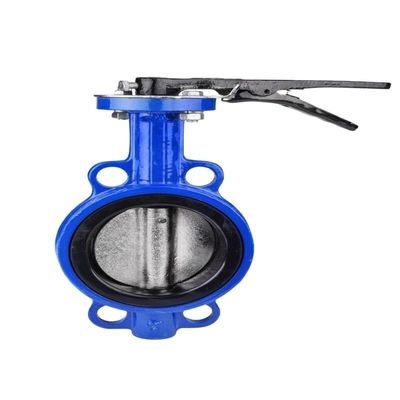 Manual Handle CI Body Material Stop Structure Butterfly Valve with Pneumatic Actuator