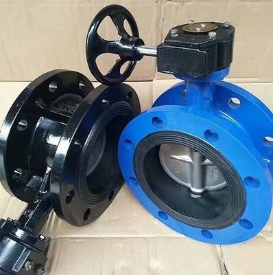 Customized Manual Drive Cast Iron Double Flange Butterfly Valve for Medium Temperature