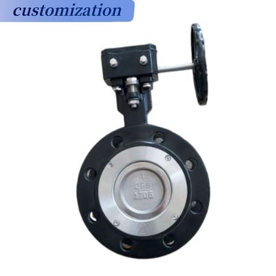 Customized Manual Drive Cast Iron Double Flange Butterfly Valve for Medium Temperature