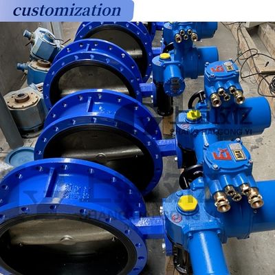 DN500 Ductile Iron Body Double Flange Butterfly Valve for Industrial Applications