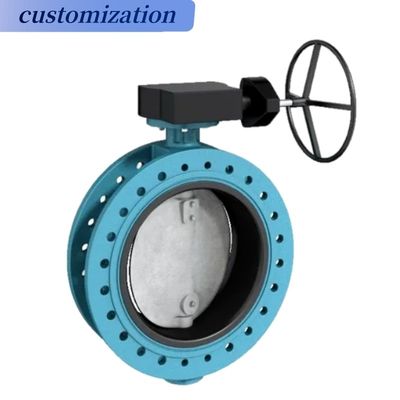 800mm Stock Rubber Lined Double Flanges Butterfly Valve Large Size PN16 DN1000 Suitable