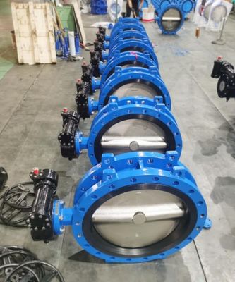 Large Size DN100-DN2600 DI Ductile Iron Double Eccentric Flanged Butterfly Valve