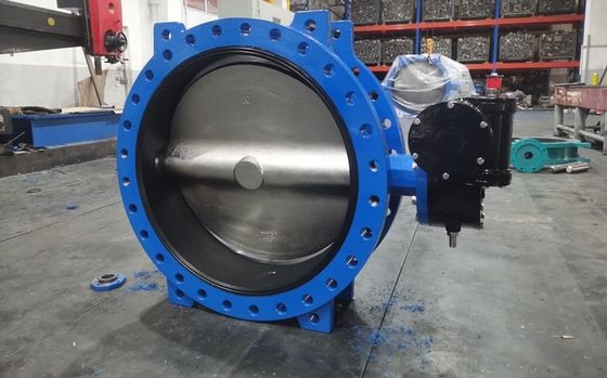 Large Size DN100-DN2600 DI Ductile Iron Double Eccentric Flanged Butterfly Valve
