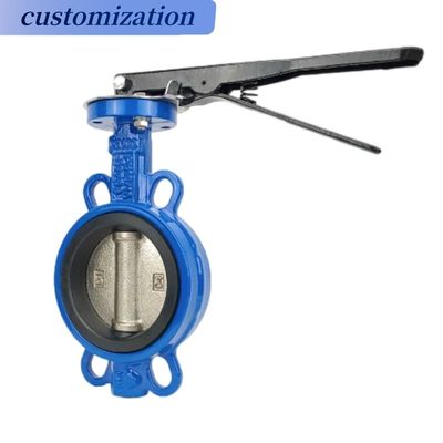 DI/SS/WCB Soft Seated Concentric Wafer Type Butterfly Valve with Customizable Options