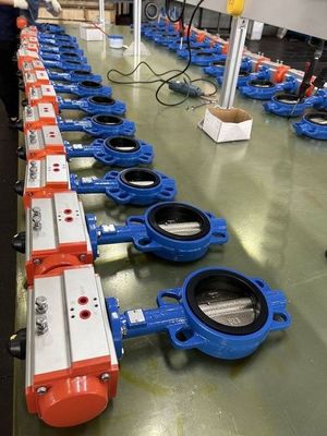 Customized support ODM EPDM Lined Pneumatic Actuator Wafer Type Control Butterfly Valve