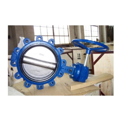 Gas Media Double Flange Lug Butterfly Valve with EPDM/NBR Seat and Cast Ductile Iron Press Handle