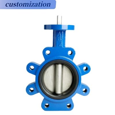 Gas Media Double Flange Lug Butterfly Valve with EPDM/NBR Seat and Cast Ductile Iron Press Handle