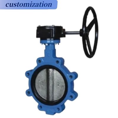 Gas Media Double Flange Lug Butterfly Valve with EPDM/NBR Seat and Cast Ductile Iron Press Handle