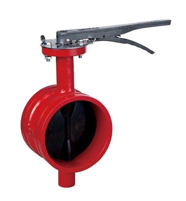 OEM Port Size Ductile Iron Rubber Lined Grooved Butterfly Valve for Fire Fighting System