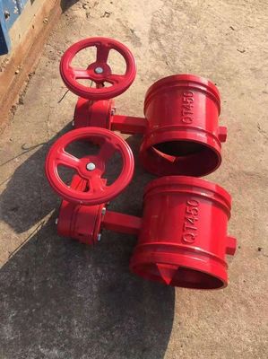 OEM Port Size Ductile Iron Rubber Lined Grooved Butterfly Valve for Fire Fighting System