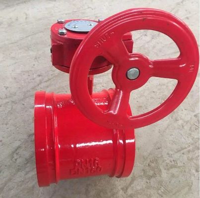 Structure and Port Size PN16 PN20 Ductile Iron Grooved Butterfly Valve with OEM