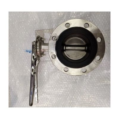 Stainless Steel Handle Double Flange Butterfly Valve for Oil Media and Industrial