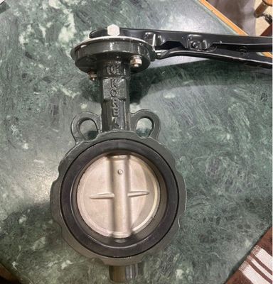 CF8 Cast Iron Plate Water Media 10K Handle Manual Operated DK Wafer Butterfly Valve
