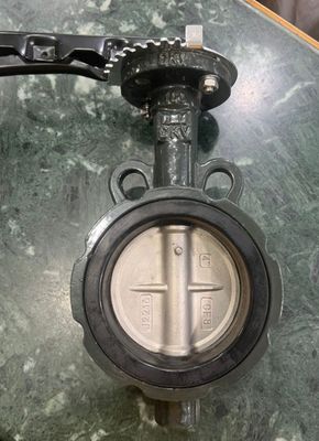 CF8 Cast Iron Plate Water Media 10K Handle Manual Operated DK Wafer Butterfly Valve