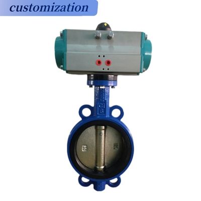 Water Media Wafer Type Butterfly Valve with Pneumatic Actuator