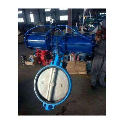 DI Body Material Soft Seat Wafer Butterfly Valve with Pneumatic Actuator Customized