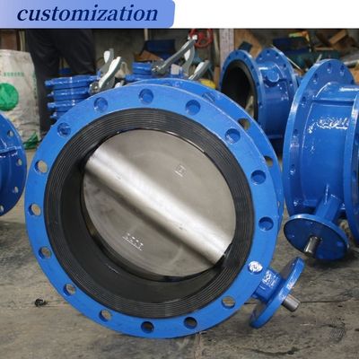 Diaphragm Structure Cast Steel Triple Offset Industrial Manual Wafer Flange Butterfly Valve