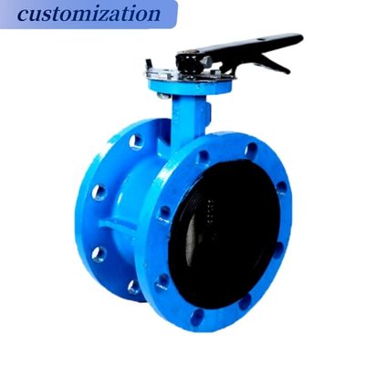 Customized Port Size DN300 Rubber Lined EPDM Lining Flange Butterfly Valve