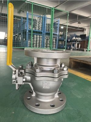 Dn15-200 WCB SS201 SS304 SS316 Flange Pneumatic Water Ball Valve with Stop Structure