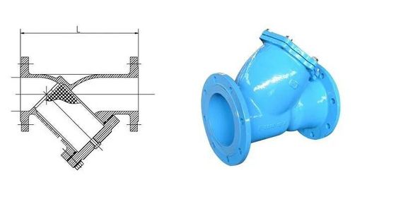 Port Size with Customer's Requirements Ductile Iron Y Strainer Double Flange Water