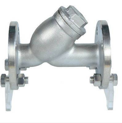 DI Body Material Stainless Steel CF8/CF8M PN16 Flanged Y Strainer with Support
