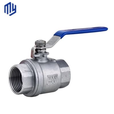 Support After-sales Service Plastic Two Piece Ball Valve Threaded with Steel Handle