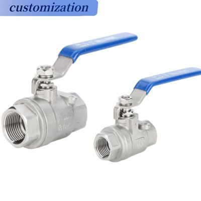 Customized 2PC Stainless Steel Full Port Ball Valve with Port Size See Below Drawing