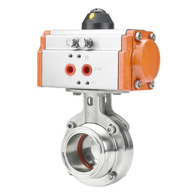 EPDM PTFE Seal Material Pneumatic Butterfly Valve for Food Sanitary Grade Ventilation