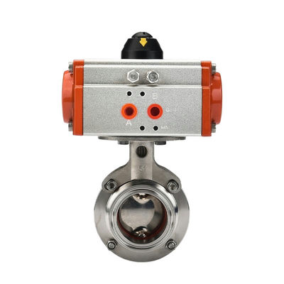 Low Temperature DN25 1 inch Tri Clamp Pneumatic Actuated Sanitary Butterfly Valve