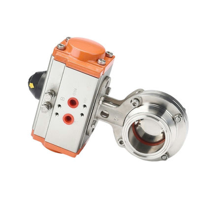 Low Temperature DN25 1 inch Tri Clamp Pneumatic Actuated Sanitary Butterfly Valve