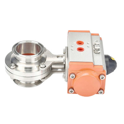 Low Temperature DN25 1 inch Tri Clamp Pneumatic Actuated Sanitary Butterfly Valve